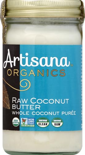 14 oz Artisana Organics Raw Coconut Butter, | USDA Organic, Non-GMO, Gluten-Free & Keto, No Sugar Added, Paleo, Vegan