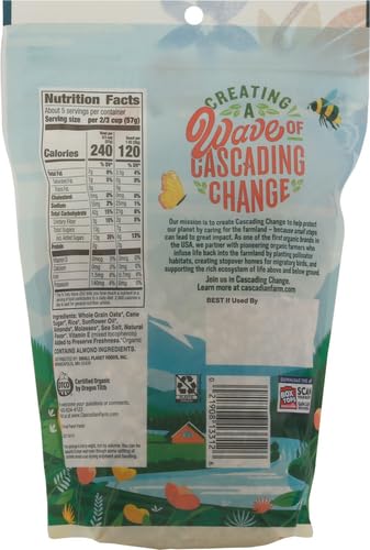 11 oz (Pack 4) Cascadian Farm Organic Granola, French Vanilla Almond Cereal, Resealable Pouch