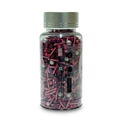 Jimmies 4.2 Oz Confect Cake Decorating Sprinkles Mix Pink & Purple with Pearl Sugar Balls Edible Cupcake & Cookie
