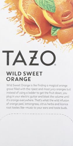 20 TAZO Wild Sweet Orange Tea Bags, Unsweetened Herbal Tea, Caffeine Free, Total Bags