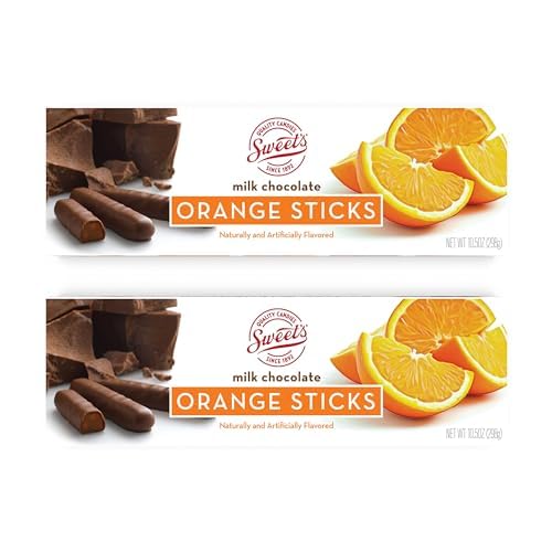 Sweet Candy Company Milk Chocolate Orange Sticks - Gourmet Chocolate Covered Sticks,