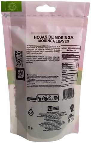 Dried Moringa Leaves Herbal Infusion Tea (35gr) - Premium Silver Line All Natural Moringa Tea in Zip Lock Bag