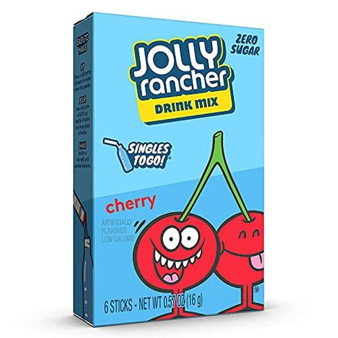 Jolly Rancher 6 (Pack 3) Singles-To-Go Sugar Free Drink Mix, Cherry, CT