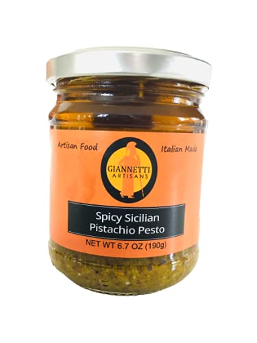 Giannetti Artisans Sicilian Pistachio Pesto - Plain & Spicy - Imported from