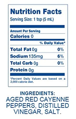 6 Crystal Hot Sauce, Original, Ounce Bottle