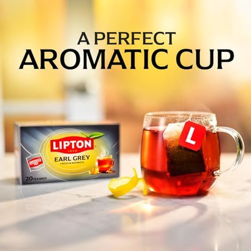 120 (20ct Pack 6) Lipton Earl Grey Tea Bags, Flavored Teabags, Total Bags