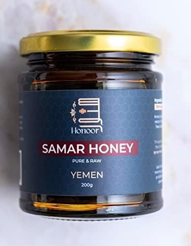 200 (1) Honoor Yemeni Samar Honey | Natural Unfiltered Unheated Pure Grams | Unpasteurised Raw Luxury Honey in a Glass