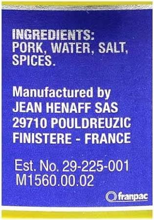Hnaff 5.4 (154g), Pack 2 Henaff Pork Pt Ounce Ready-to-Eat Hot or Cold, Authentic French Recipe, Product of France
