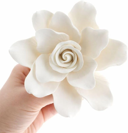 Global Sugar Art Gardenia Sugar Cake Flowers Jumbo White with Wire, 1