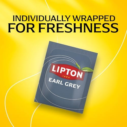 20 Lipton Earl Grey Black Tea Bags, Italian Citrus Bergamot Flavor, Total Tea Bags