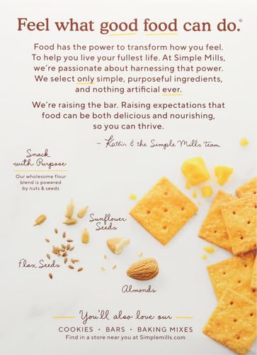 4.25 (Pack 1) Simple Mills Almond Flour Crackers, Farmhouse Cheddar - Gluten Free, Healthy Snacks, Ounce