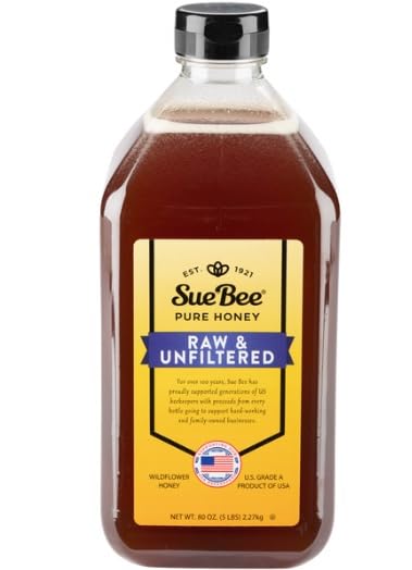 Generic Sue Bee Pure Honey, Raw & Unfiltered Honey, 5lb