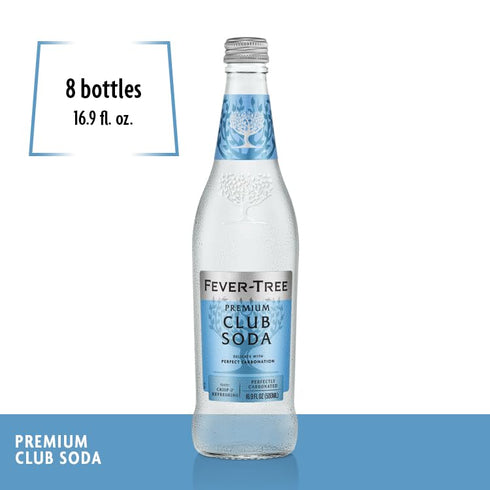 16.9 Oz (8 Count) Fever-Tree Premium Club Soda, Fl Glass Bottle