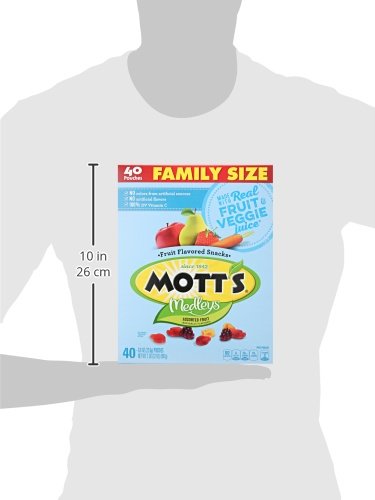 0.8 oz, 40 (Pack 3) Mott's Fruit Flavored Snacks, Assorted Fruit, Pouches, ct