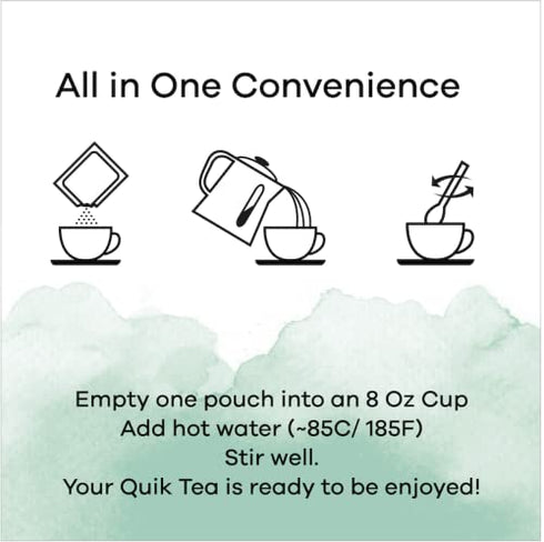 QuikTea Mint Ginger Chai Tea Latte, 10 Count, Bold Mint Ginger Flavor, Naturally Caffeine-Light