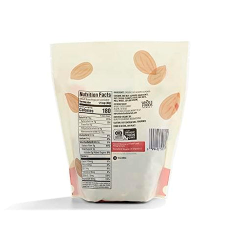 365 10 by Whole Foods Market, Organic Dry Roasted & Unsalted Almonds, Ounce