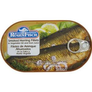Rugenfisch Smoked Herring Fillets Filets de Hareng Fumes 6.7 oz (6 PACK)