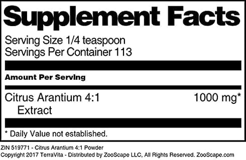 Terravita 4:1 (4 oz, 519771) Citrus Arantium Powder ZIN: