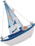 koTTIYA Sailboat Nautical Theme Wood Ship Model Mini Figurines Wooden Cake Topper for Mediterranean Home Furnishing