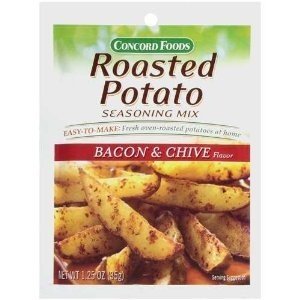 Concord Foods Bacon and Chive Roasted Potato Seasoning Mix - 1.25 Oz (Pack of 6) for Savory Flavor