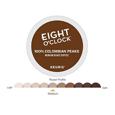 24 Count (Pack 2) Eight O'Clock Coffee Colombian Peaks, Single-Serve Keurig K-Cup Pods, Medium Roast Coffee