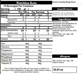 Francine Country 52oz Mon Pain de Campagne - French Bread Flour