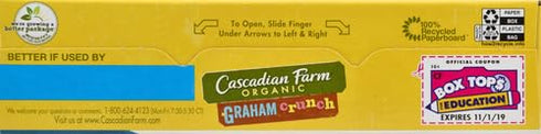 9.6 oz (Pack 4) Cascadian Farm Organic Graham Crunch Cereal Box