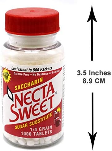 Necta Sweet Saccharin Sugar Substitute, 1/4 Grain, 1000 Tablets