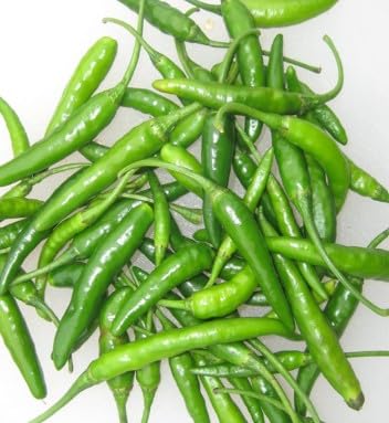 Generic Set Fresh Cooking Ingredients - Ginger Root, Curry Leaves, Garlic Cloves, Thai Green Chili Peppers
