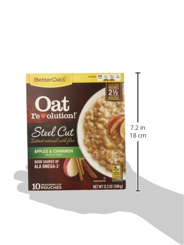 12.3 Better Oats Steelcut Oats with Flax, Apple and Cinnamon, Ounce