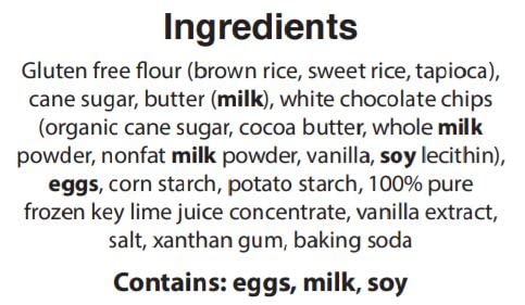 2.75 (Pack 12) WOW Baking Company Gluten-Free Cookies, Key Lime White Chocolate, Ounce