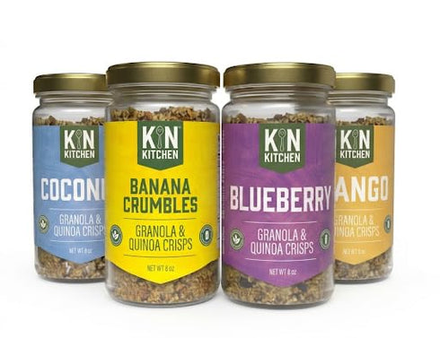 Kin Kitchen non-GMO Granola & Organic Quinoa Crisps, in a Glass Jar