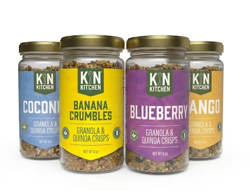 Kin Kitchen non-GMO Granola & Organic Quinoa Crisps, in a Glass Jar