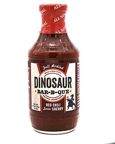 Dinosaur Bar-B-Que NEW Red Chili Sour Cherry Barbecue Sauce, Full Flavor, Sweet and Spicy