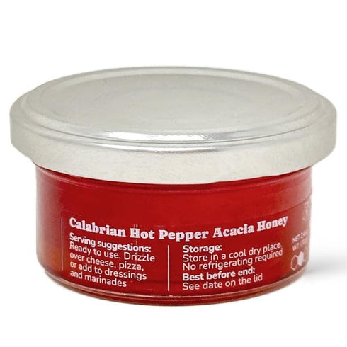 70gr (Pack 4) Food To Live Calabrian Hot Pepper Acacia Honey, Artisan Italian Spicy Honey Infused with Fiery Calabrian