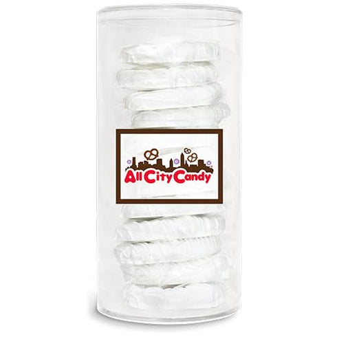 Wrapped,12-Piece All City Candy Pretzel Twists - Hand-Dipped White Chocolate Covered Pretzel Twists Holiday ready Sweet