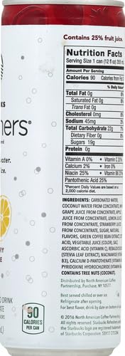 12 Oz (Pack 1) Starbucks Refreshers Strawberry Lemonade Sparkling Juice Blend, Fl