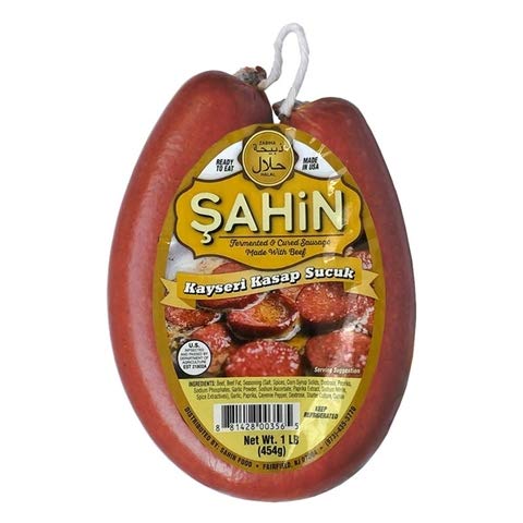 IKBAL Halal Zabiha Beef Sausage, 1 LB (Kayseri Kasap Sucuk)