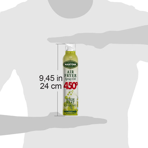 450F (Pack 1) Mantova Air Fryer Spray Smoke Point - All-Natural High-Heat Cooking Oil - Perfect for Air Fryers