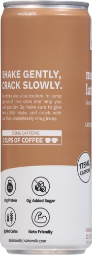11 Oz (Pack 5) Slate Milk - High Protein Iced Coffee - Mocha Latte, Fl