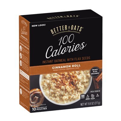 Better Oats , Instant Oatmeal, Cinnamon Roll, 10 Pouches per Box (Pack of 2)