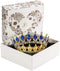 Rhinestone Cake Topper Crown - Fancy Party Cake Decoration for Princess and Prince (Gold-Blue)
