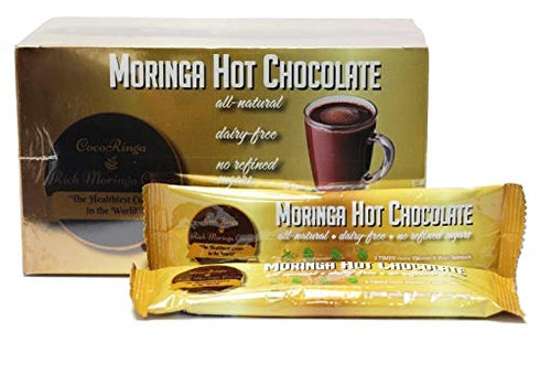 CocoRinga Moringa Hot Chocolate Cacao (LARGE box) First Natural Keto Non-dairy Hot Cocoa, Caffeine Free, Low Carb, High