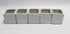 Athena's Garden Set 5 2" 3" A of Live Succulents in White Square Pots Each Supported with Natural Polished River Rocks