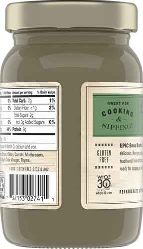 14 oz. (Pack 2) Epic Artisanal Bone Broth, Beef Jalapeno Sea Salt