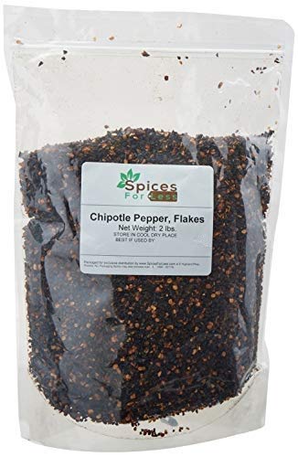 Spices For Less SFL Chili Pepper, Chipotle Pepper Flakes Crushed - 2 Pounds Bulk -