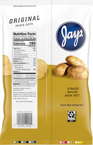 Jays 5.5 Oz Original Potato Chips, Bag