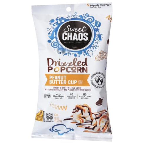 Sweet Chaos Popcorn, Peanut Butter Cup Drizzle, 5.5 Ounce Bag