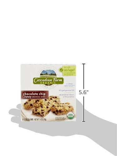 6 7.4 oz Cascadian Farm Organic Chocolate Chip Chewy Granola Bars, Bars