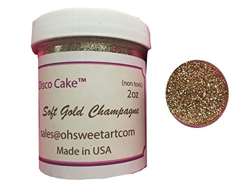 2 2 Oz OH! SWEET ART - SOFT GOLD CHAMPAGNE DISCO CAKE OUNCES, Disco Cake, cakes, cupcakes, fondant, decorating, dust